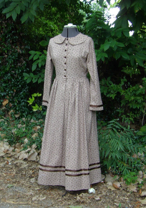 Women's Ribbon Trimmed Calico Prairie Dress by CreationsBySena