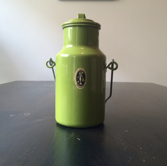 Vintage French Enamel Milk Jug Grandmere by LitasNook on Etsy