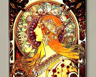 Alphonse Mucha - Zodiac, Stained Glass