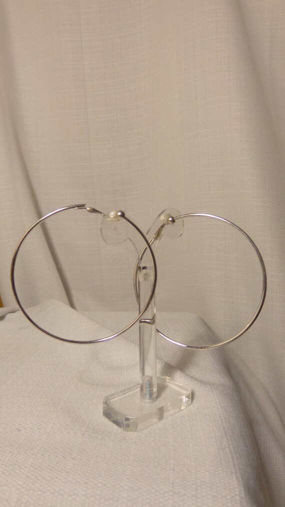 Clipon Earrings Clip Hoop Earrings Silver tone