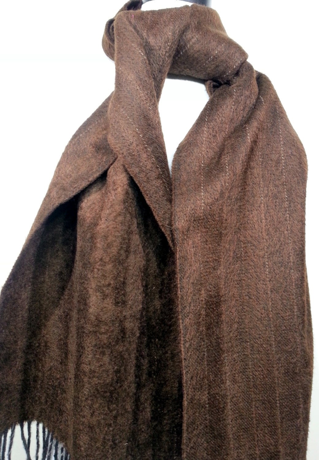Brown Scarf Brown Wool Men's Scarf Brown Chashmere by PeraTime