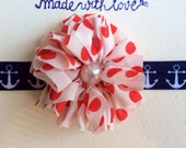Red, White and Anchor: Stretchy Headband-anchor print FOE-red white and blue