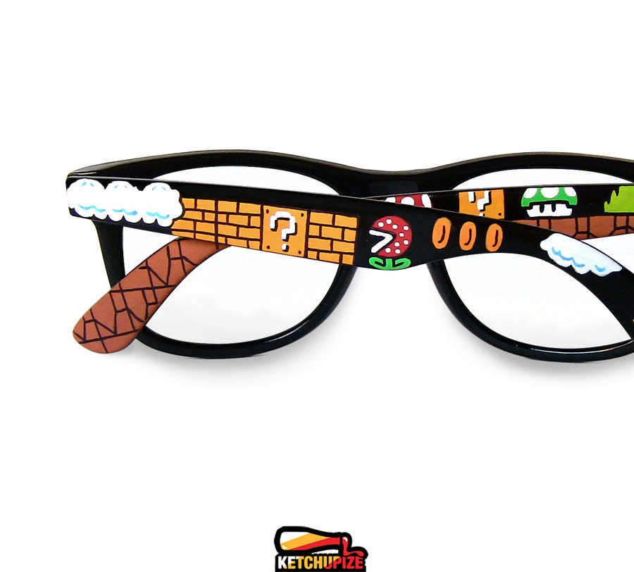 Super Mario glasses unique painted men retro geek gift for