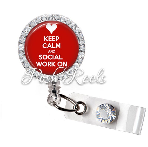 Items Similar To Retractable ID Badge Reel Keep Calm And