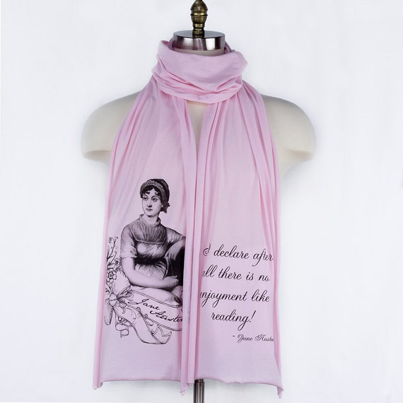 Jane Austen schermo stampato sciarpa di cotone