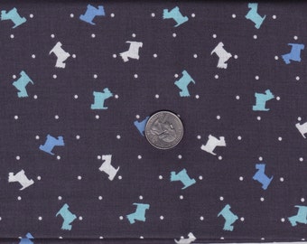 Fat quarter - Scottie Toss in Boy - Houndstooth and Friends - Michael Miller cotton quilt fabric