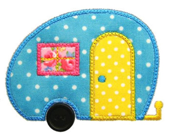 Camper applique camper embroidery camping applique glamping