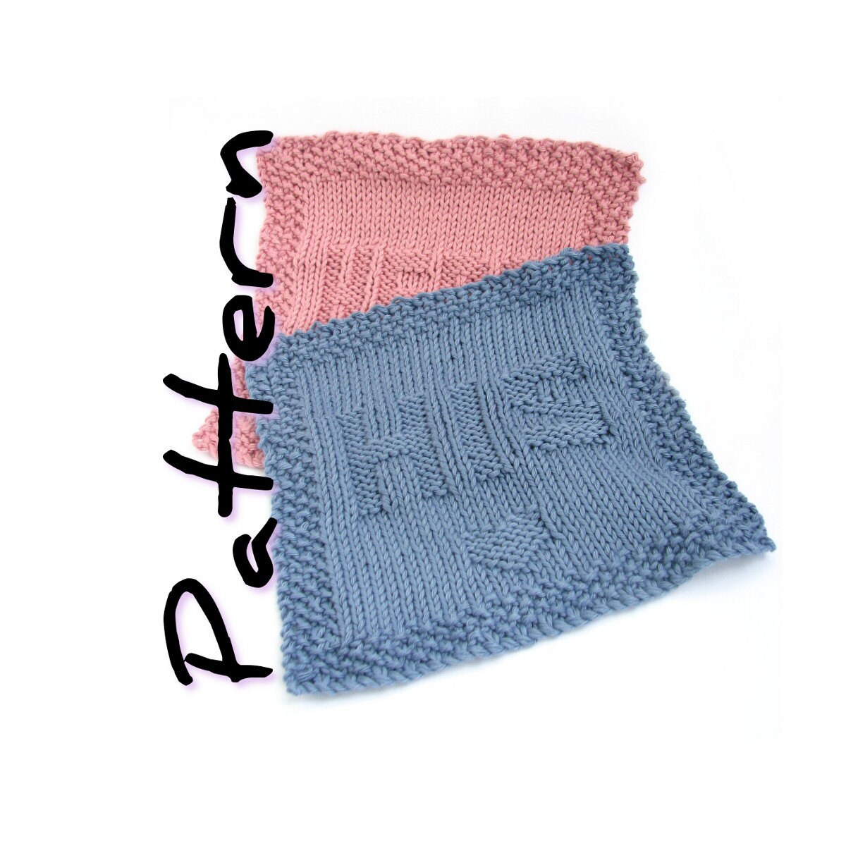 Knit washcloth knitting pattern pdf His and Hers dishcloths