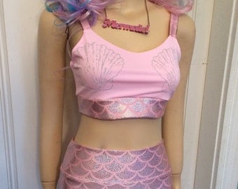 Pink Mermaid Two Piece Swimsuit MADE TO ORDER