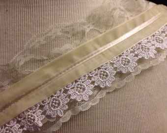 Lace On Lace with Velvet Trim 1 Yard