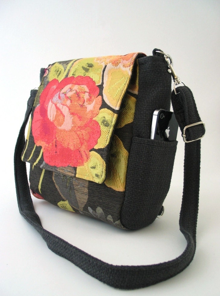 womens backpack converts to messenger or tote bag floral bag