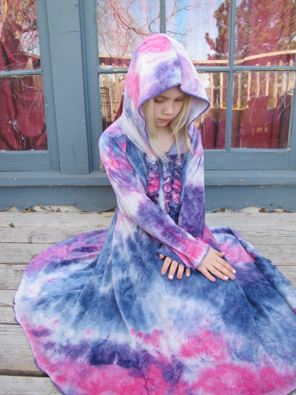 Organic Bamboo Velour Dress Girls Velour Dress Hand Dyed