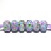 Handmade Lampwork Glass Mini Beads in Soft Pastels on White - Wildflowers set of 6