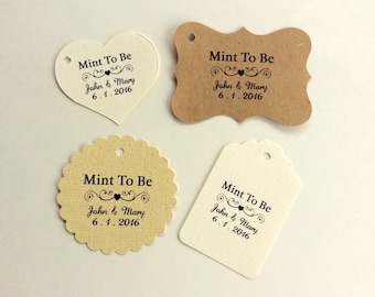 Mint To Be Tag - 50 Wedding Tags - Personalized Tags