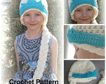 Instant Download QUEEN ELSA Hat Pattern - Crochet Pattern