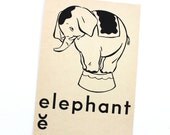 Come to the Circus! Vintage Circus Elephant Flash Card