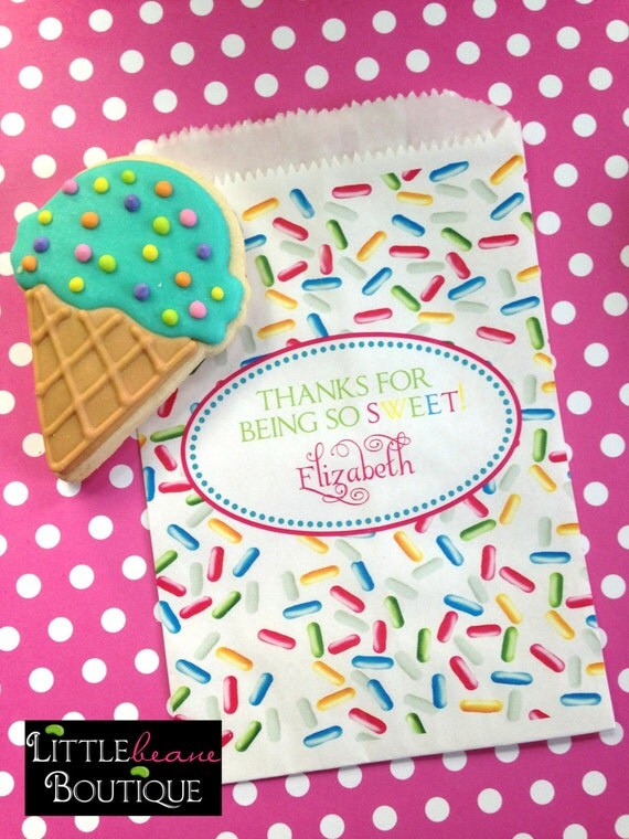 Ice cream party favor bags Ice cream favors Sprinkles