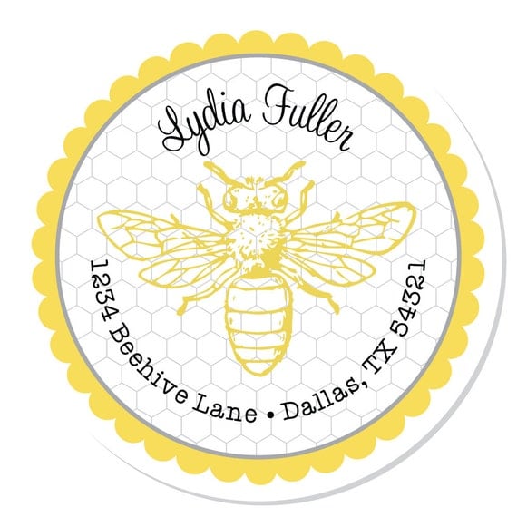 Personalized Labels Bumblebee Personalized Address