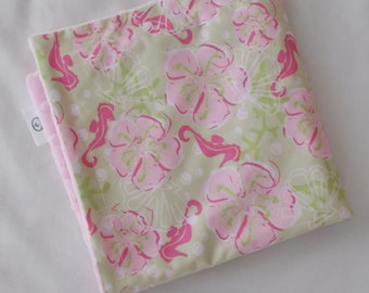 Mint Seahorses Minky Security Blanket Lovey