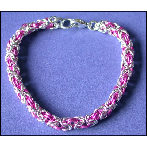 Items similar to Byzantine Chain maille Bracelet in Argentium Sterling ...