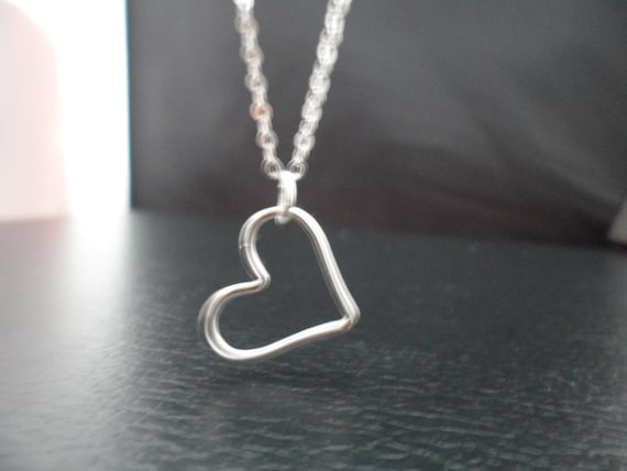Sterling Silver Heart Necklace Solid Sterling Silver