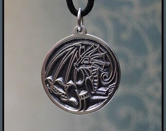 Luck Dragon Medallion in Sterling Silver