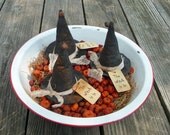 Primitive Halloween witch hat bowl filler tuck ornies