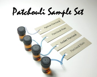 Patchouli Sample Set - sensuous and sweet perfume oils - try to resist . . .