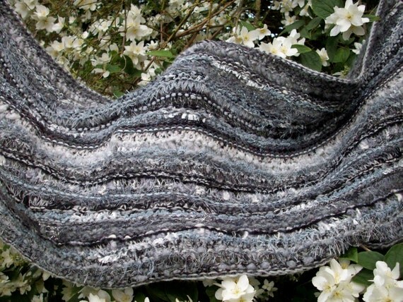 Wedding shawl, cosy wrap, unique, scarf, knit, grey