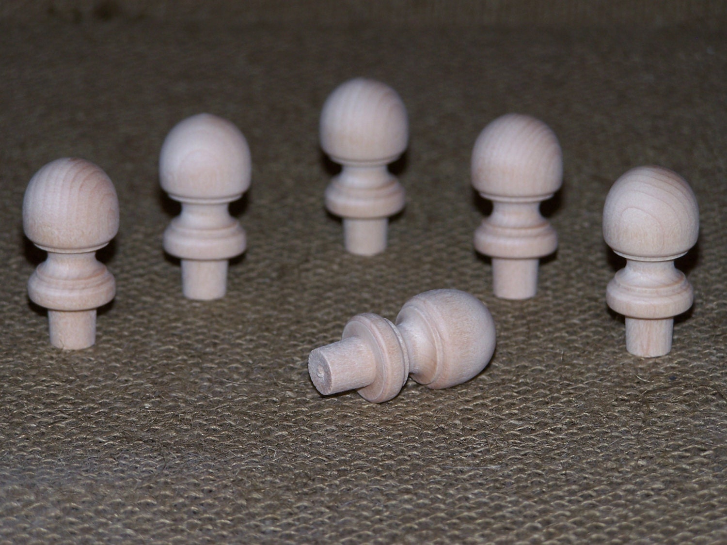 Items similar to Unfinished Wood Finials, Solid wood turned