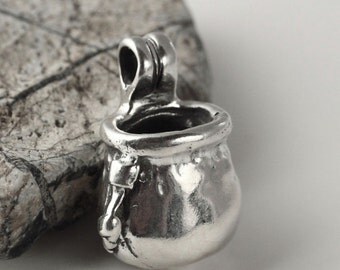 Sterling Silver Chalk Bag Miniature Climbing Jewelry