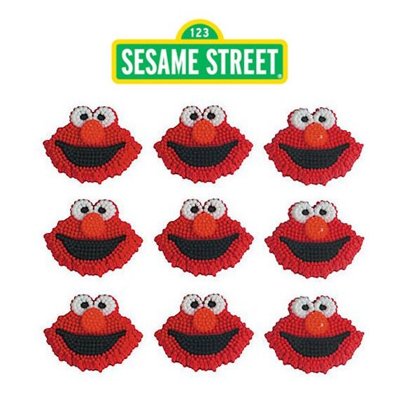Elmo Icing Decorations Elmo Sesame Street Birthday by iluvdesign