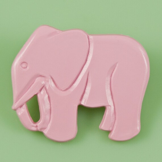 Vintage Pink Lucite Elephant Pin Brooch by AstilbeDesigns on Etsy
