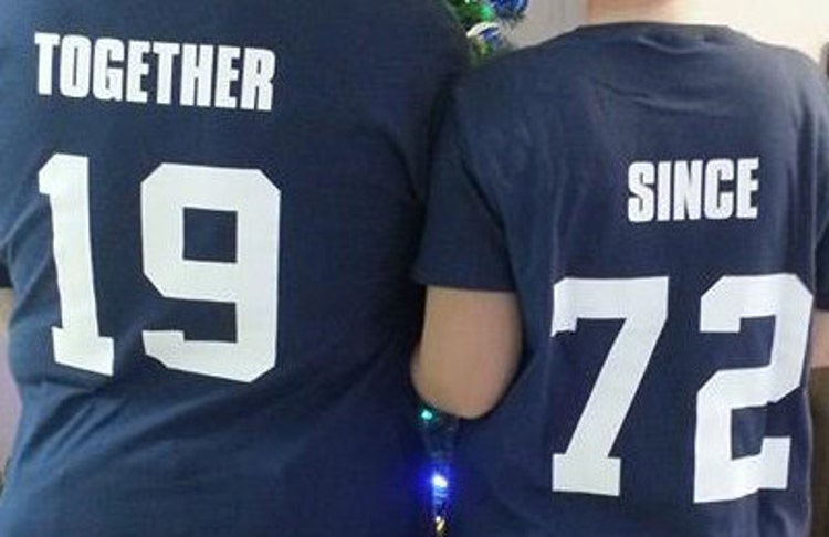 TOGETHER SINCE Custom Couples T-Shirts Anniversary & by GroomSocks