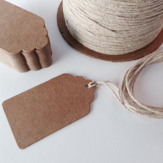 Brown kraft hang tag / price tag label Medium size gift tag