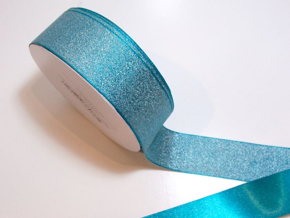 Luxe Mallard teal satin backed ribbon 1 1/2 by GriffithGardens