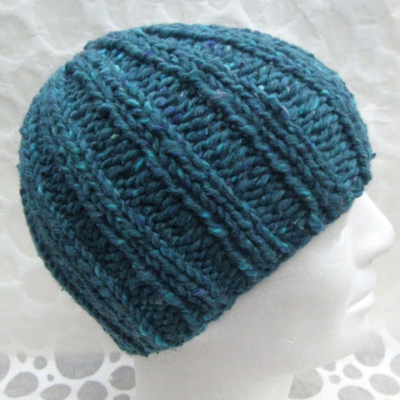 KNITTING PATTERN/RUSTICO Mans Beanie Simple Chunky by ...