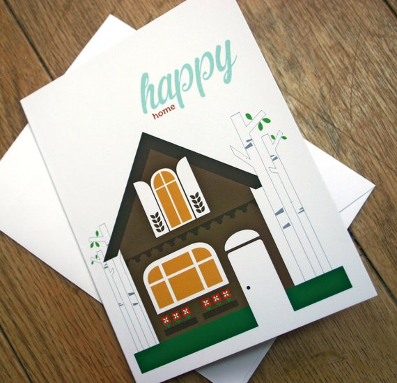 Happy Housewarming card new home card by thunderpeep on Etsy