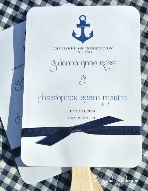 Nautical Wedding | Wedding Fans | Nautical Wedding Fans Il_570xn