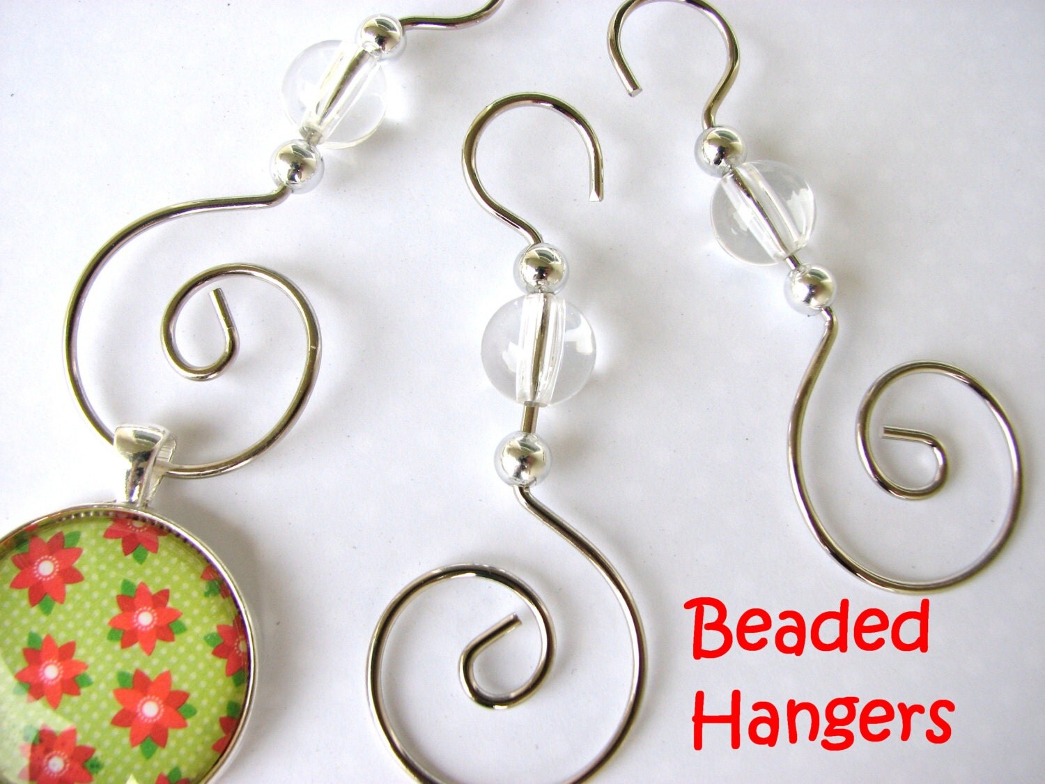 20 beaded christmas silver ornament hangers by 20 beaded christmas silver ornament hangers by