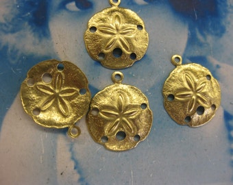 Raw Brass 17mm Sand Dollar Charms 1000RAW x4