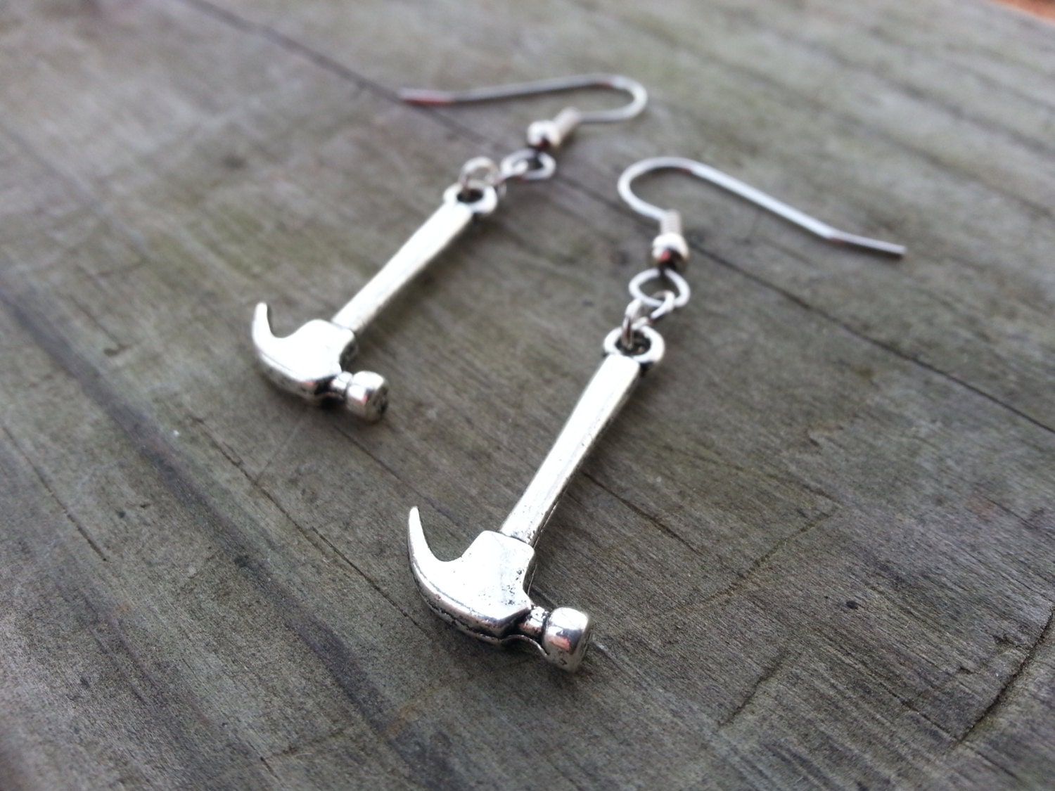 Hammer Earrings Surgical Steel Hooks Sensitive Ear Friendly