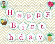 Popular items for luau happy birthday on Etsy