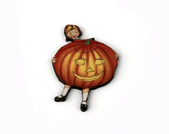 Jack O Lantern, Halloween Brooch, Pumpkin Brooch, Thanksgiving, Halloween Badge