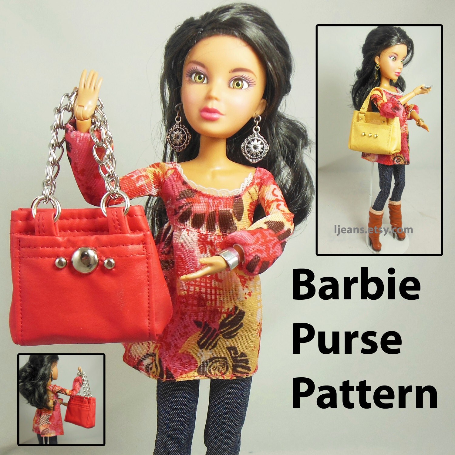 barbie doll with bag