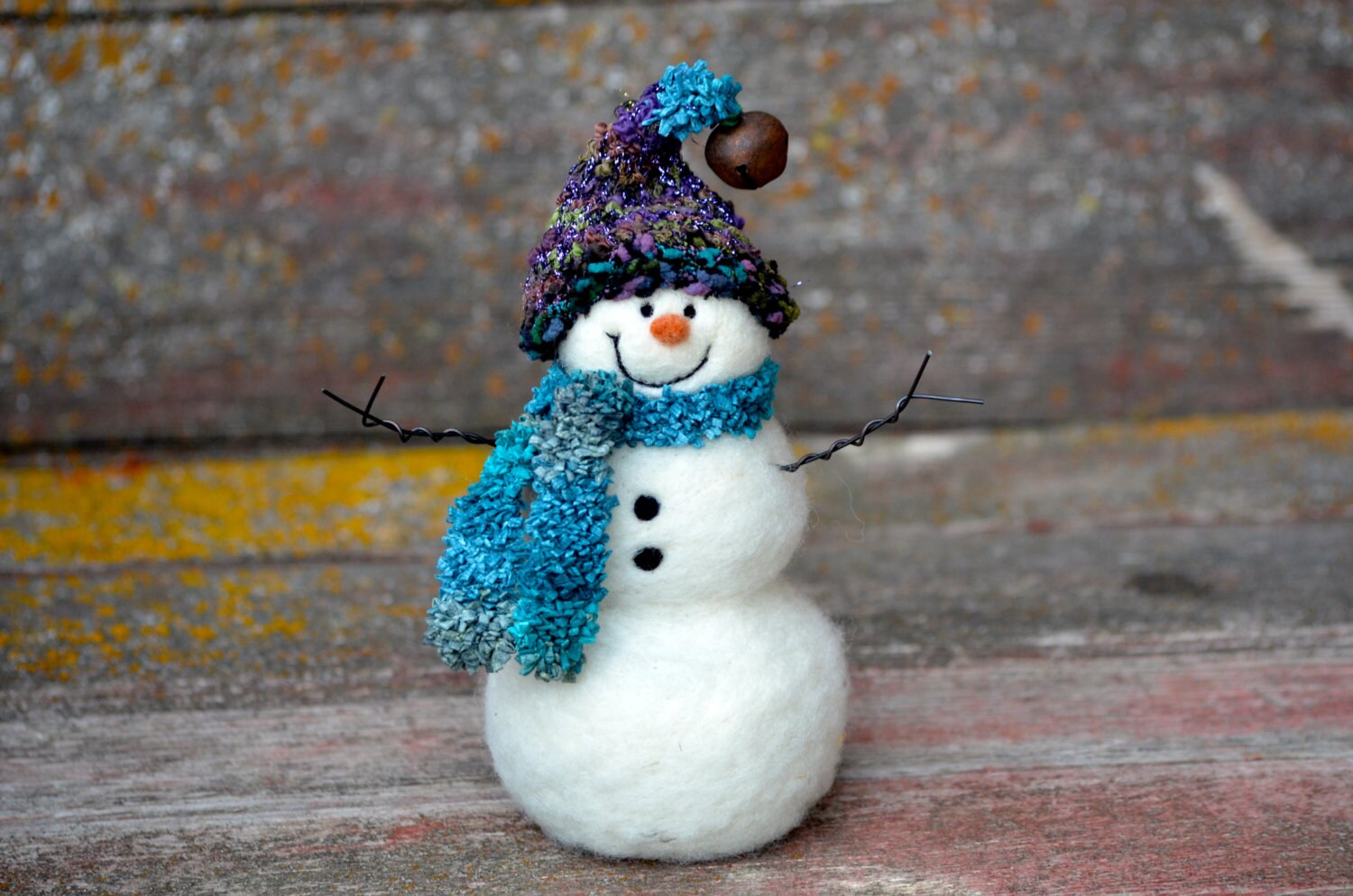 Snowman handmade Needle Felted wool Snowmen Christmas