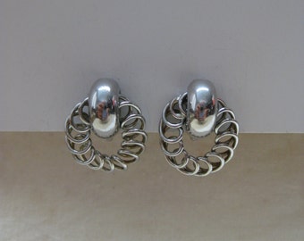Silver Earrings Screw Vintage