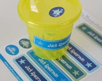 stars personalized dishwasher safe labels, 24 stickers