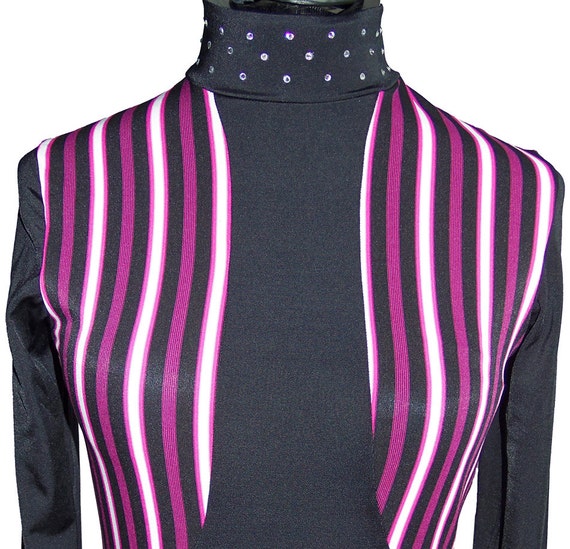 Western show slinky stripe mock vest horse show shirt