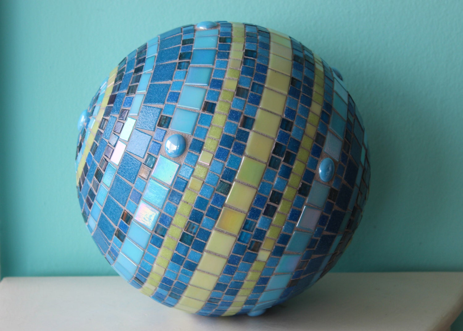 Blue for You Large mosaic gazing ball one of a kind garden
